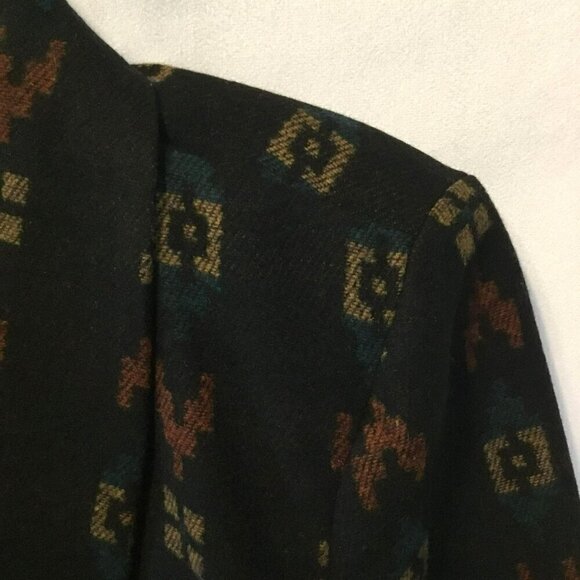 Mixed Blues Women's Western Style Short Collared Wool Blend Blazer Size Medium - Picture 9 of 13